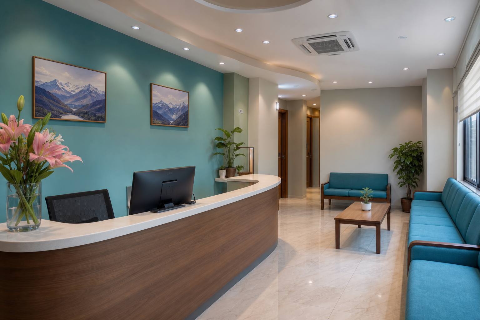 Clinic reception and waiting area