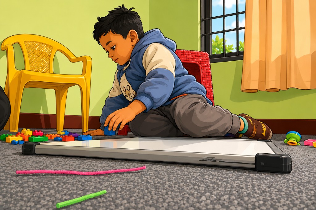 Occupational therapy with building blocks and fine motor play